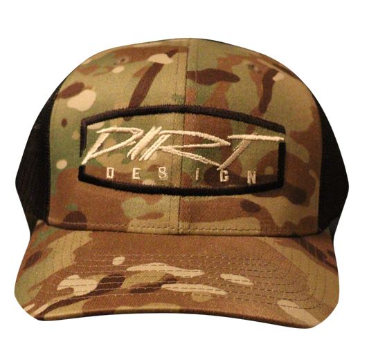 Camo Snapback Trucker Black Logo